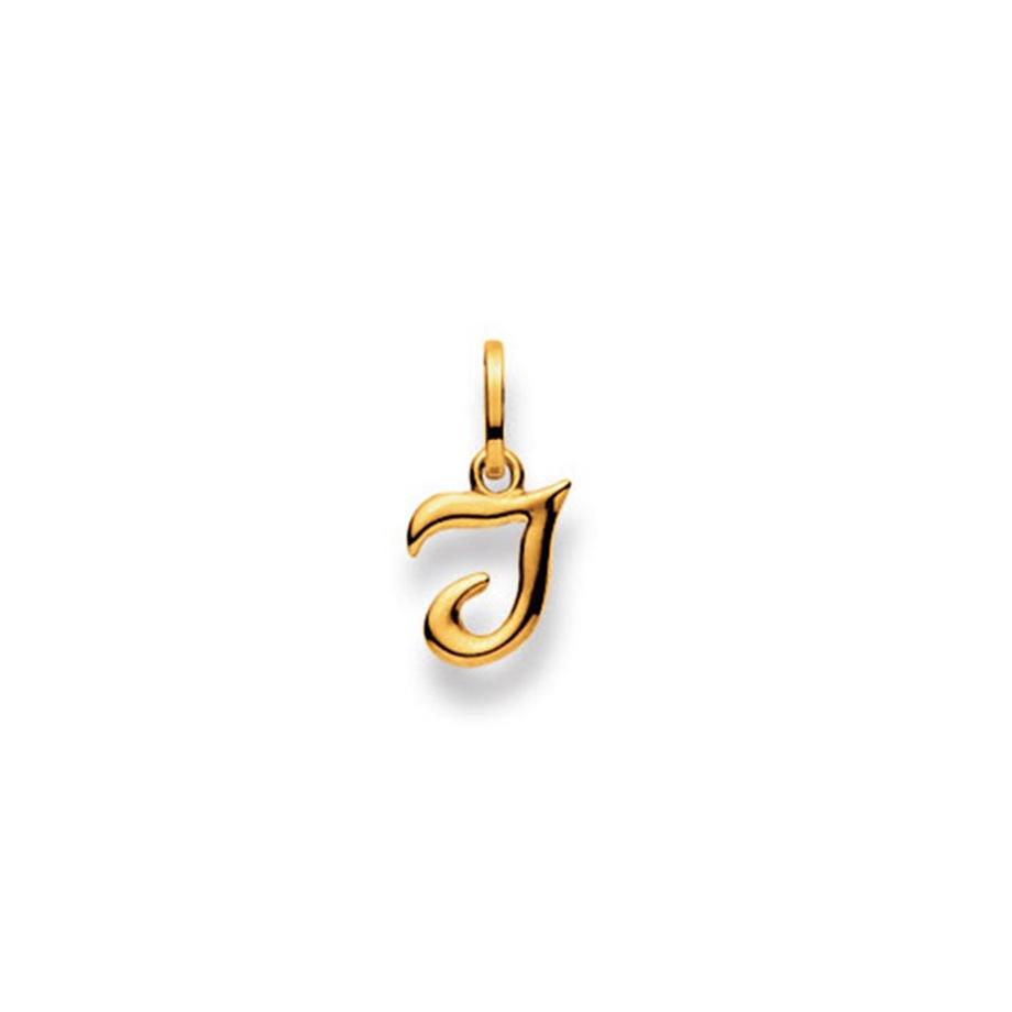 Pendentif lettre I or jaune 750, 15 x 8mm
