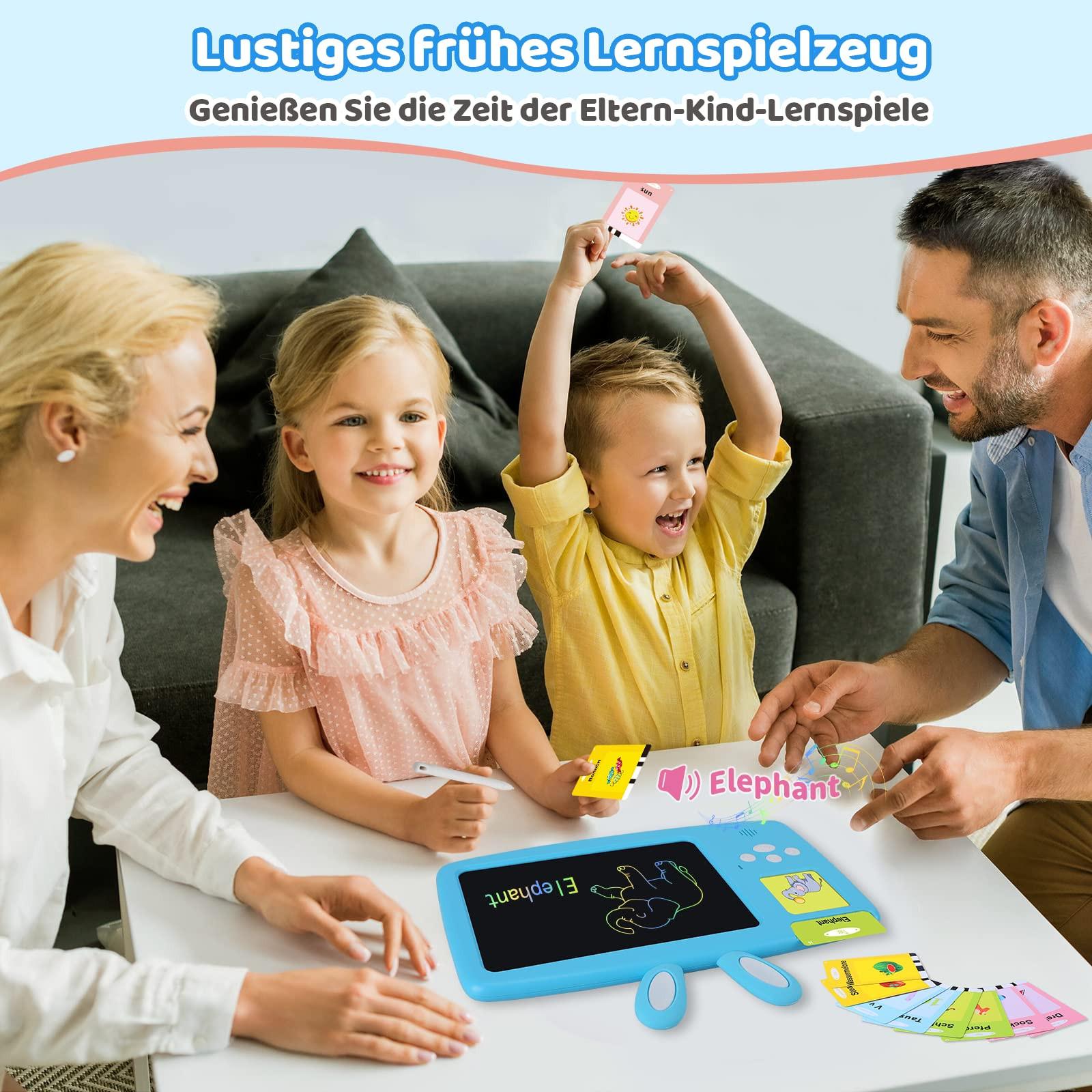 Activity-board  Deutsch lernen Lernspielzeug für Kinder, Sprechende Lernkarten LCD-Schreibtafel 388 Wörter, Lesen & Schreiben 