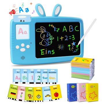 Deutsch lernen Lernspielzeug für Kinder, Sprechende Lernkarten LCD-Schreibtafel 388 Wörter, Lesen & Schreiben