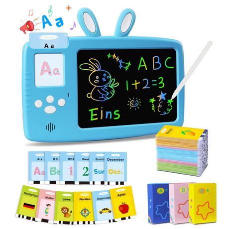 Activity-board  Deutsch lernen Lernspielzeug für Kinder, Sprechende Lernkarten LCD-Schreibtafel 388 Wörter, Lesen & Schreiben 