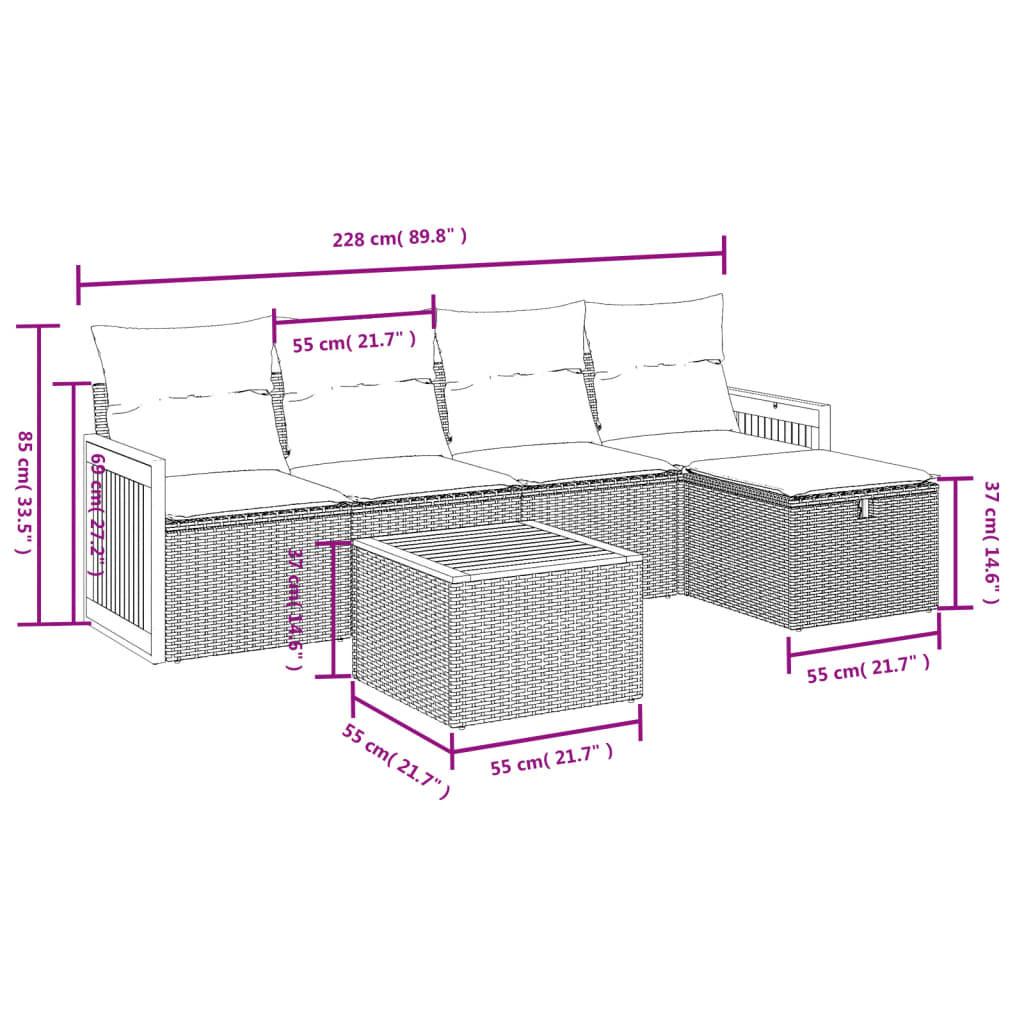 VidaXL Ensemble de canapés de jardin rotin synthétique  