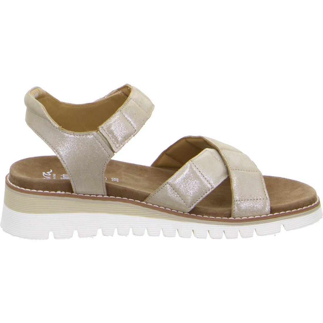 Image of Kent - Leder Sandale Damen Beige 37