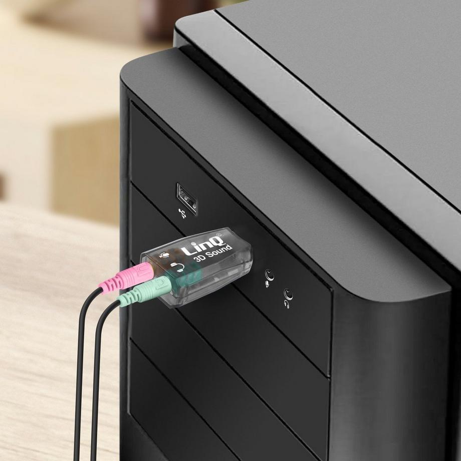 Avizar  Carte son USB / 2x Jack 3.5mm, Linq Noir 