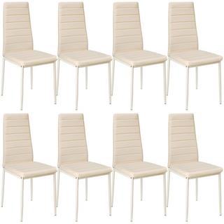 Tectake Lot de 8 chaises avec surpiqûre  