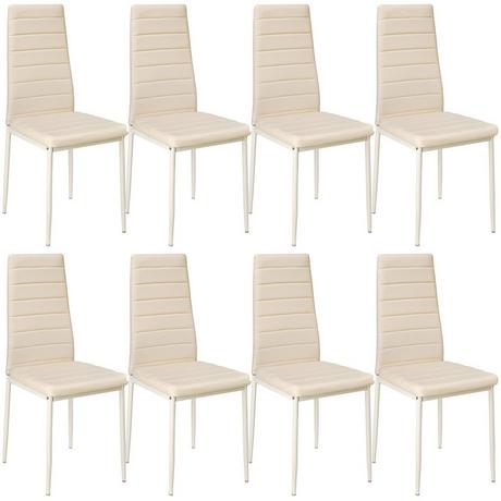 Tectake Lot de 8 chaises avec surpiqûre  