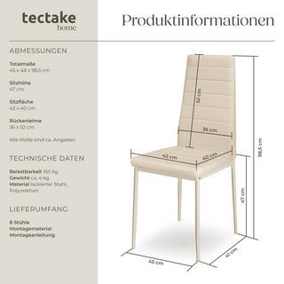 Tectake Lot de chaises avec surpiqûre  