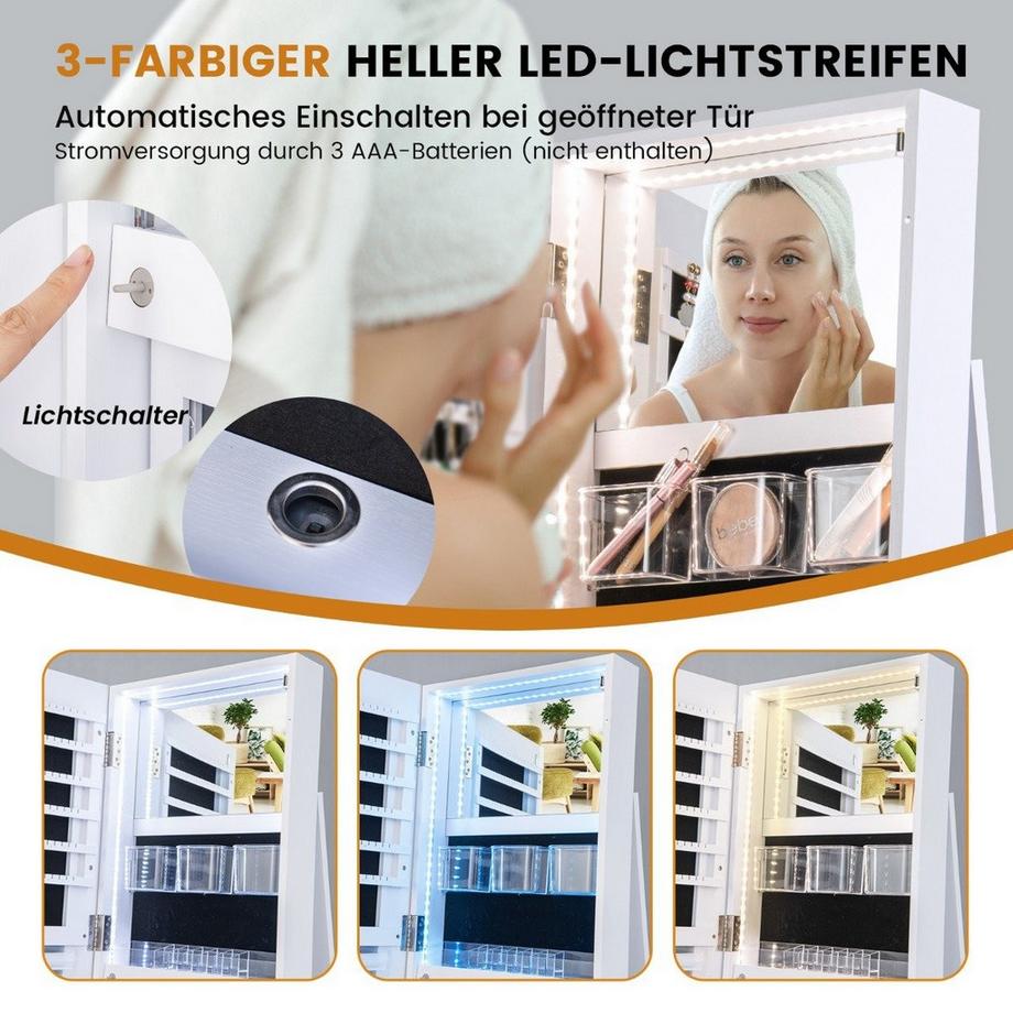 Northix Schmuckschrank mit LED-Beleuchtung  