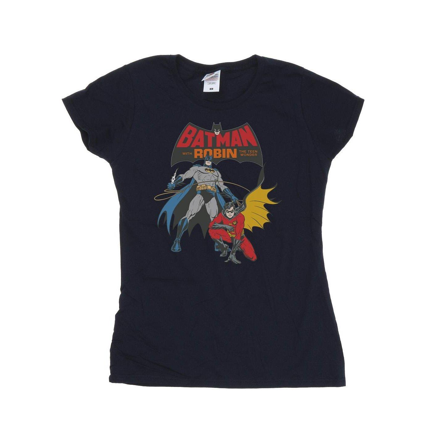 Image of Batman And Robin Tshirt Damen Marine S