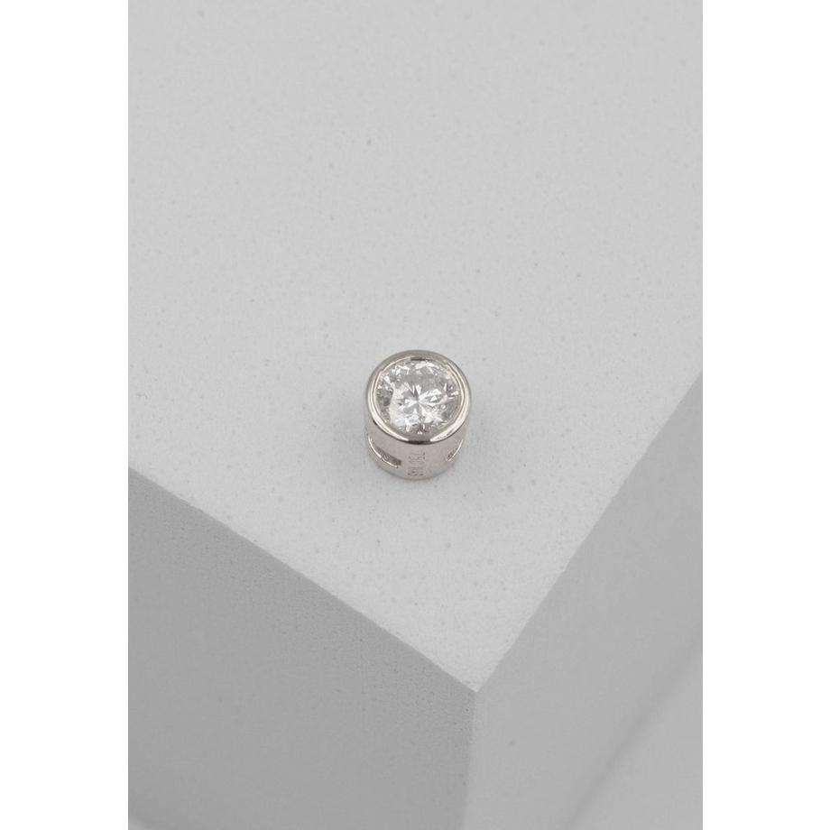 MUAU Schmuck  Solitär Anhänger Zargenfassung Weissgold 750 Diamant 0.25ct. 6x6mm 