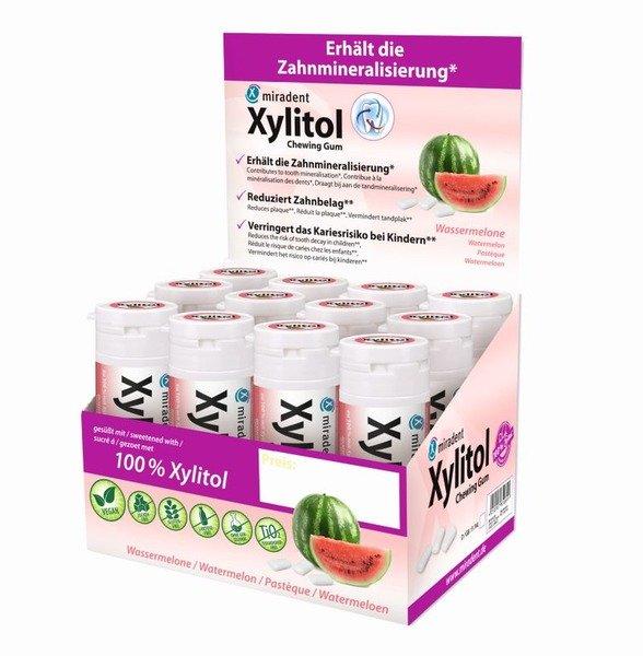 HERBA  Miradent.Xylitol Wassermelone, Display 12 Dosen à 30 Stk. 