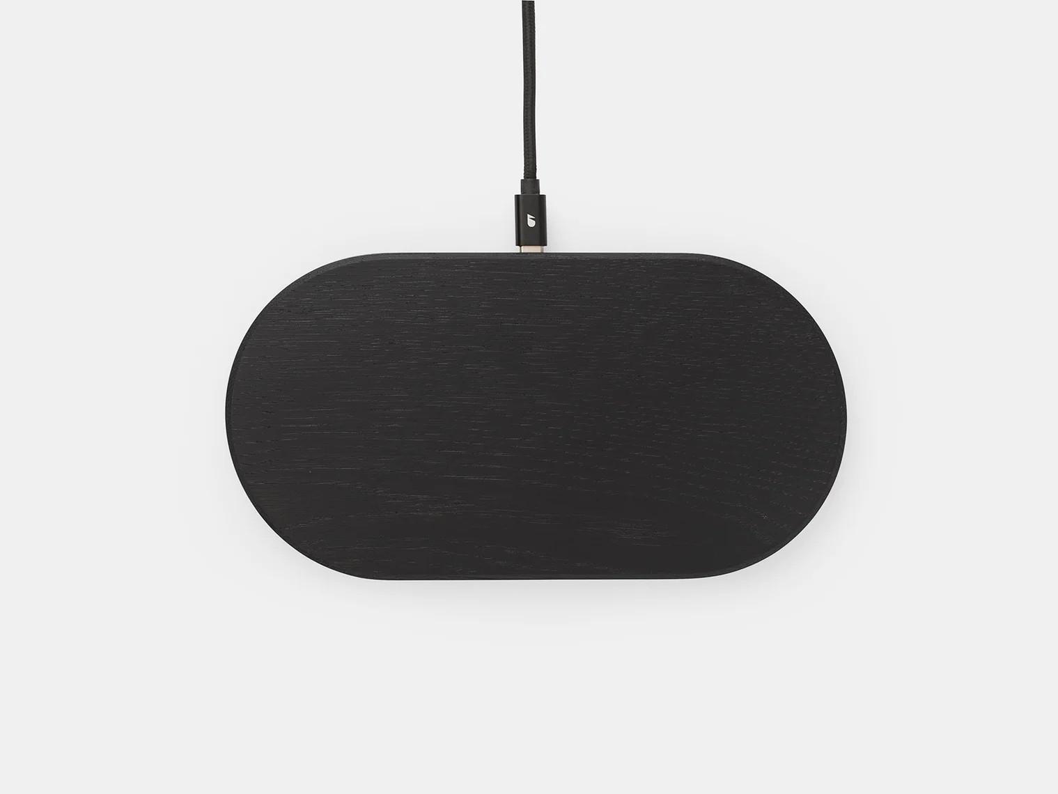 Oakywood  Oakywood Dual Slim Charging Pad Duales kabelloses Handy-Ladegerät - Schwarz / UK (Adapter type G) 