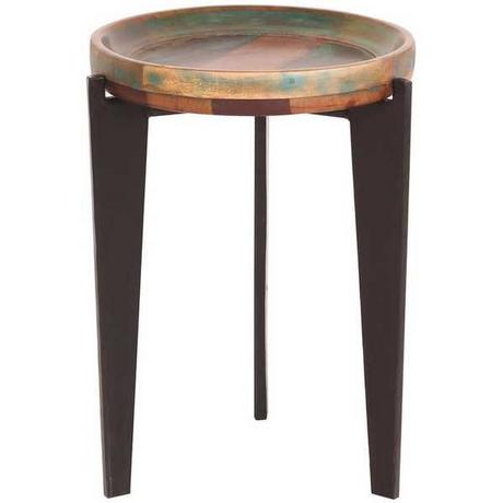 mutoni Table d'appoint Fume ronde 39x39  