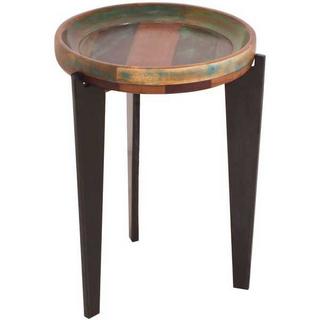 mutoni Table d'appoint Fume ronde 39x39  