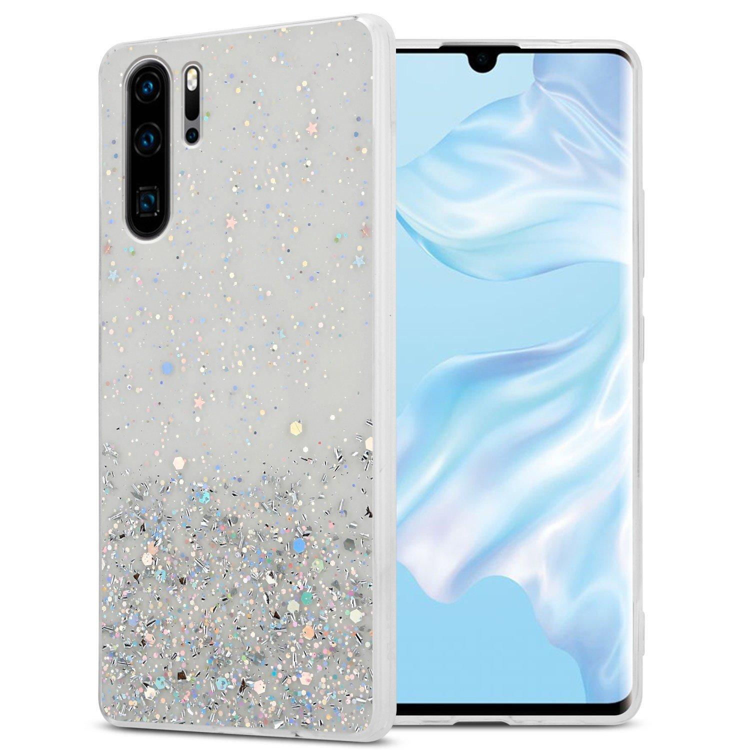 Cadorabo  Housse compatible avec Huawei P30 PRO - Coque de protection en silicone TPU flexible avec paillettes scintillantes 