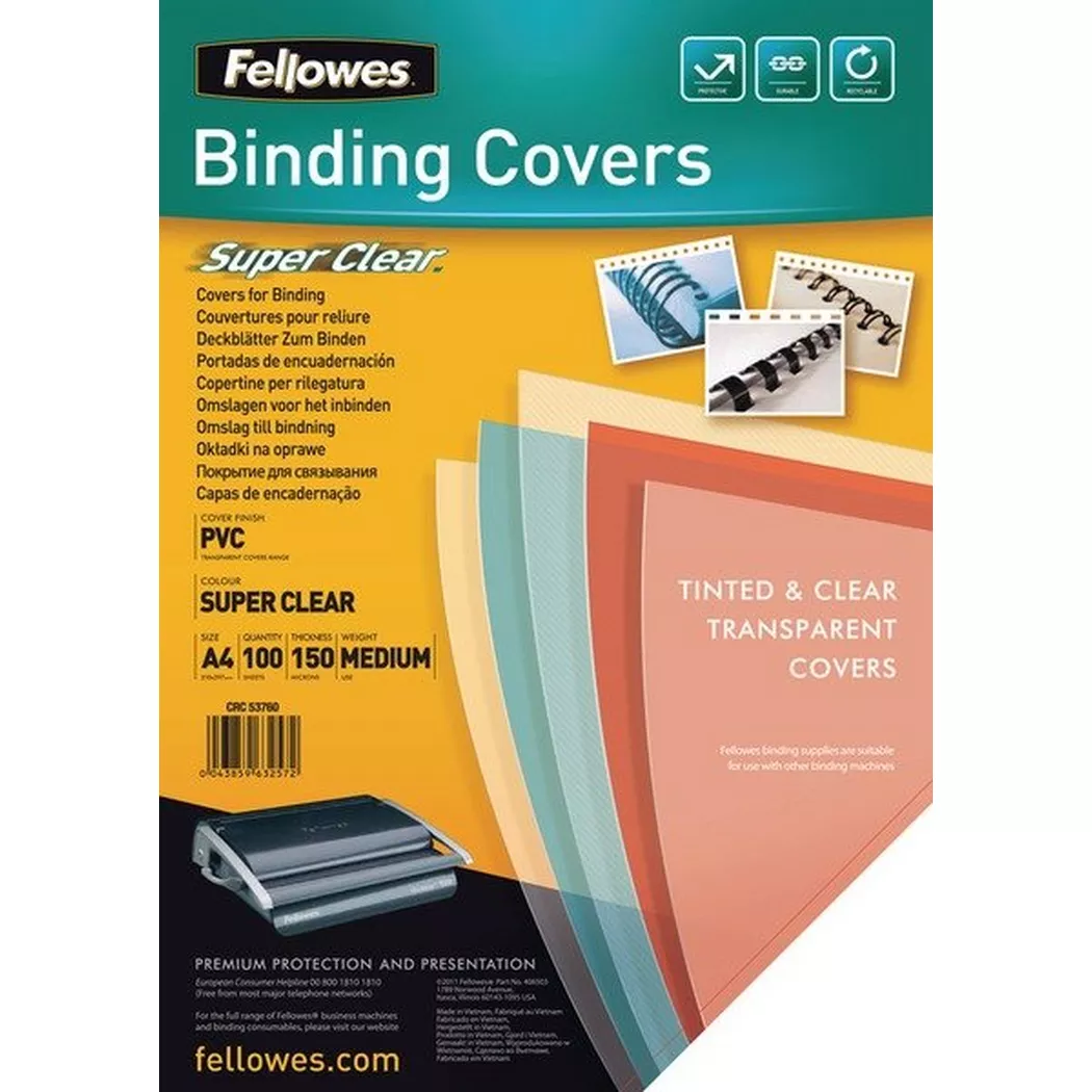 Fellowes 5376001 binding cover A4 PVC Transparent 100 pc(s)