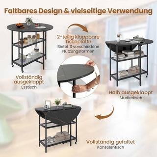Northix Table à manger pliante avec roulettes  