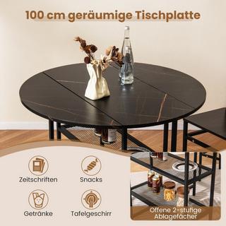 Northix Table à manger pliante avec roulettes  