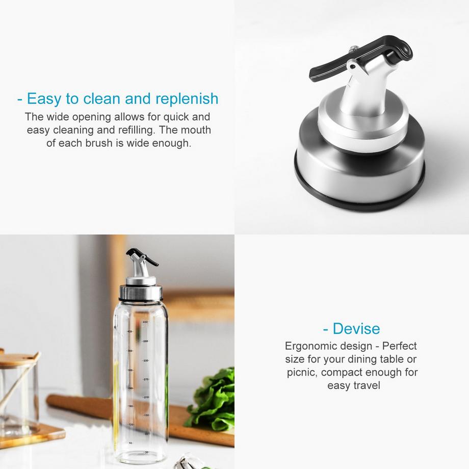 Intirilife Set de 2 distributeurs d'huile et de vinaigre multifonctionnels e  