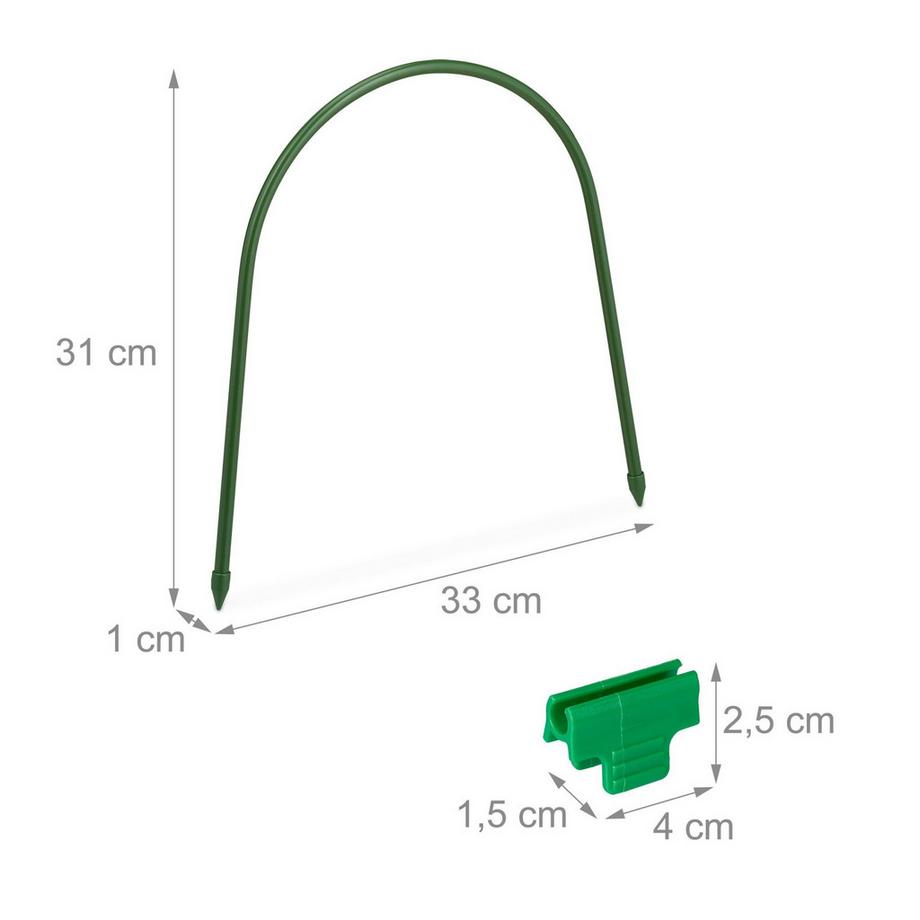 B2X set di 12 archi a tunnel con clip per piante  
