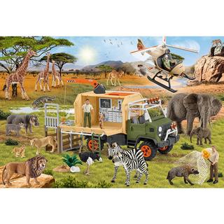 Schmidt  Puzzle Abenteuerliche Tierrettung inkl. 2 Schleich-Figuren (60Teile) 