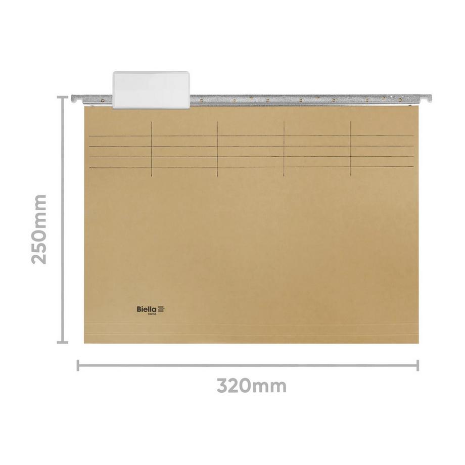 Biella Hängemappe Original, A4, Set zu 5 Stück, inklusive Zubehör, 26 cm  