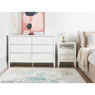 Beliani Cassettiera 6 cassetti en Fibra a media densità (MDF) Retrò ASSISI  