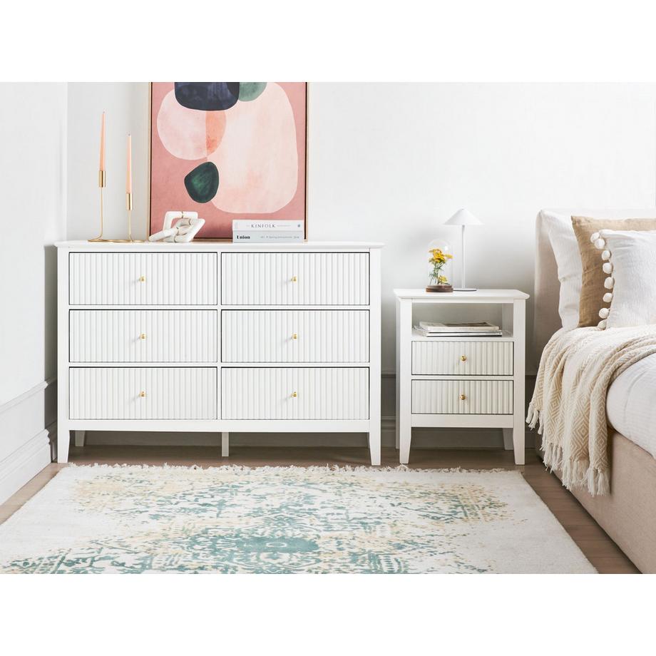 Beliani Commode à 6 tiroirs en MDF Minimaliste ASSISI  