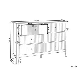 Beliani Cassettiera 6 cassetti en Fibra a media densità (MDF) Retrò ASSISI  