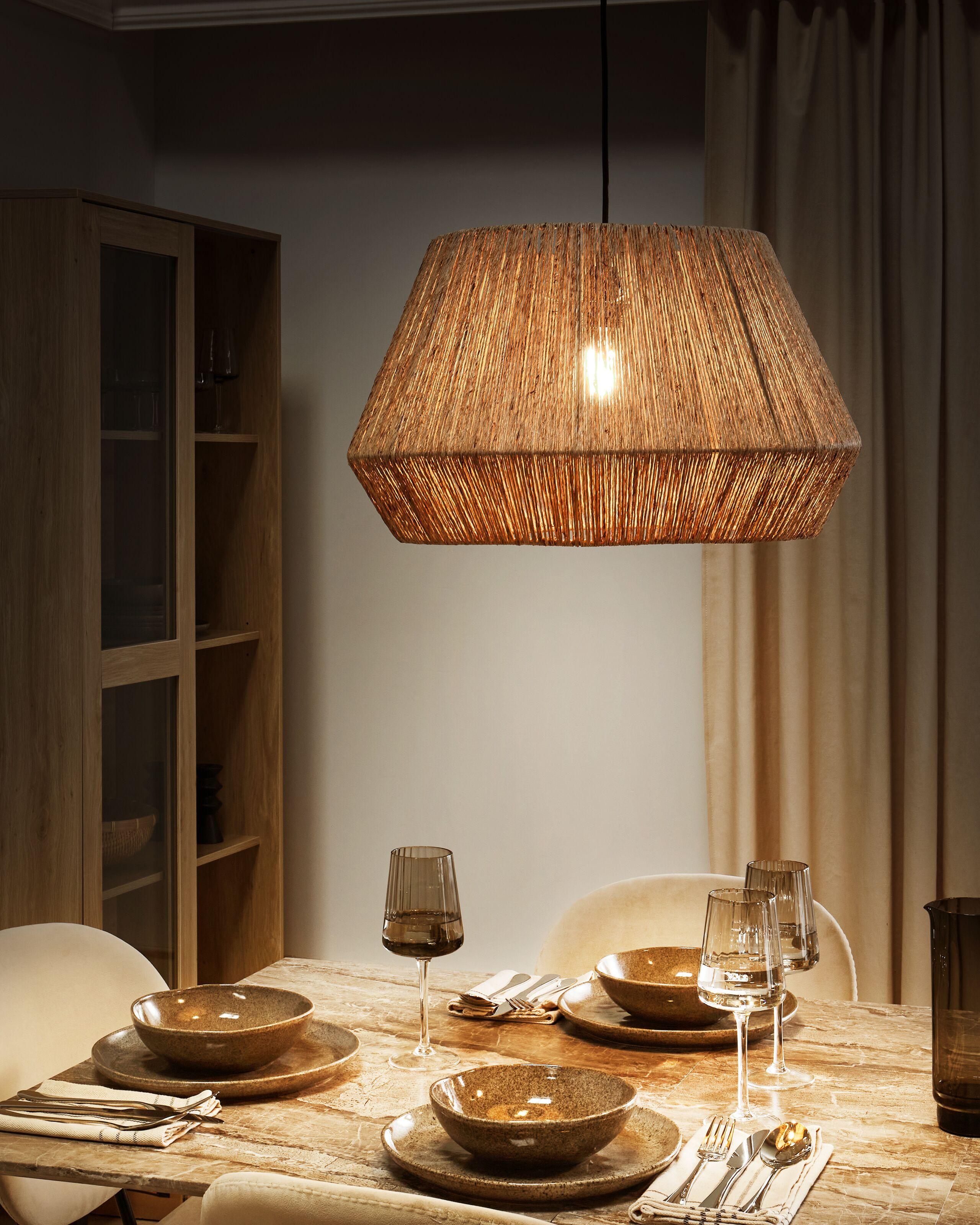 Beliani Lampe suspension en Jute Boho BIRAU  