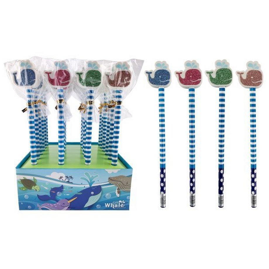 ROOST Bleistift mit Radierer OWRE-003 On Whale 4 ass.