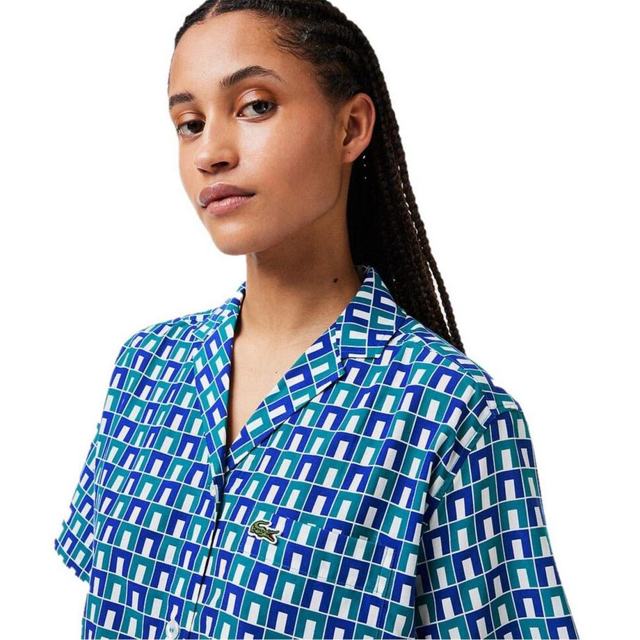 LACOSTE  Chemise Manches Courtes Motiftyle Géométrique 