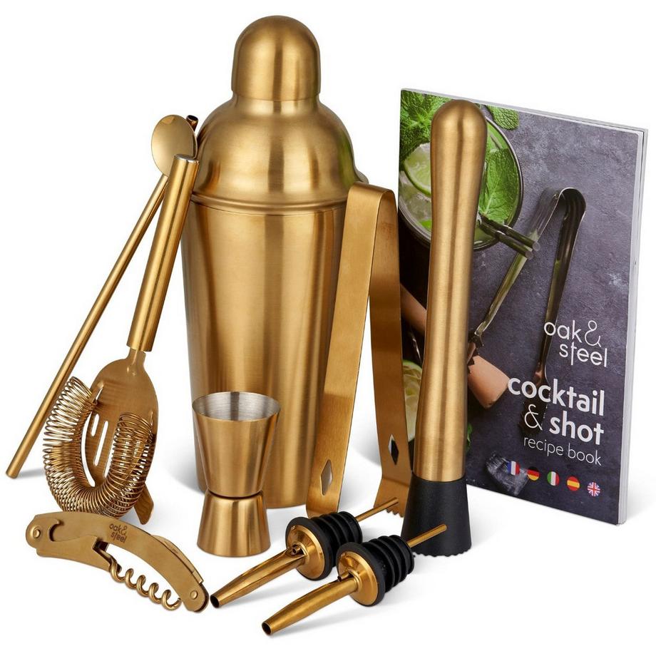 Cocktail 10er-Set Gold Edelstahl