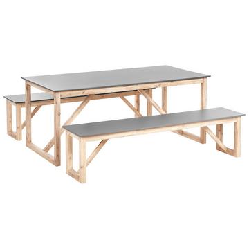 Set da pranzo per giardino con panche en Cemento Industriale NOTTERI