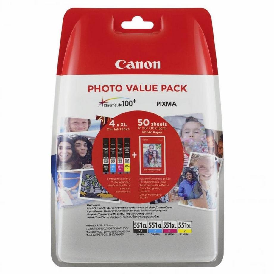 Canon  CANON Encre 6443B006 CLI-551XL Multipack + Papier 