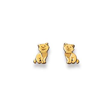 Ohrstecker Katze Gelbgold 750, 8x6mm