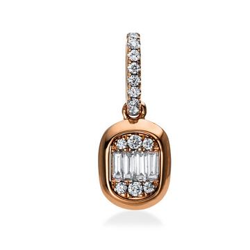 Pendentif or rouge 750/18K diamant 0,15ct.