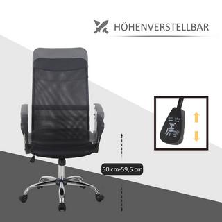Northio Chaise De Bureau Ergonomique, Chaise De Jeu, Chaise Pivotante Avec Fonction Bascule, Chaise De Bureau Réglable En Hauteur, Mousse, Maille, Noir  