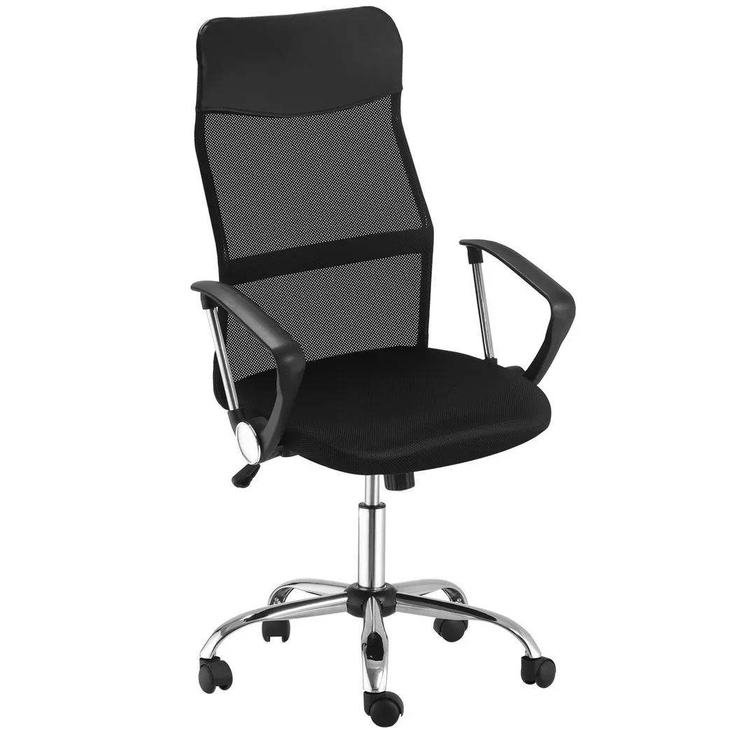 Northio – Ergonomischer Bürostuhl, Gaming Stuhl, Drehstuhl Mit Wippenfunktion, Höhenverstellbarer Schreibtischstuhl, Schaumstoff, Netz, Schwarz, 63X63CM