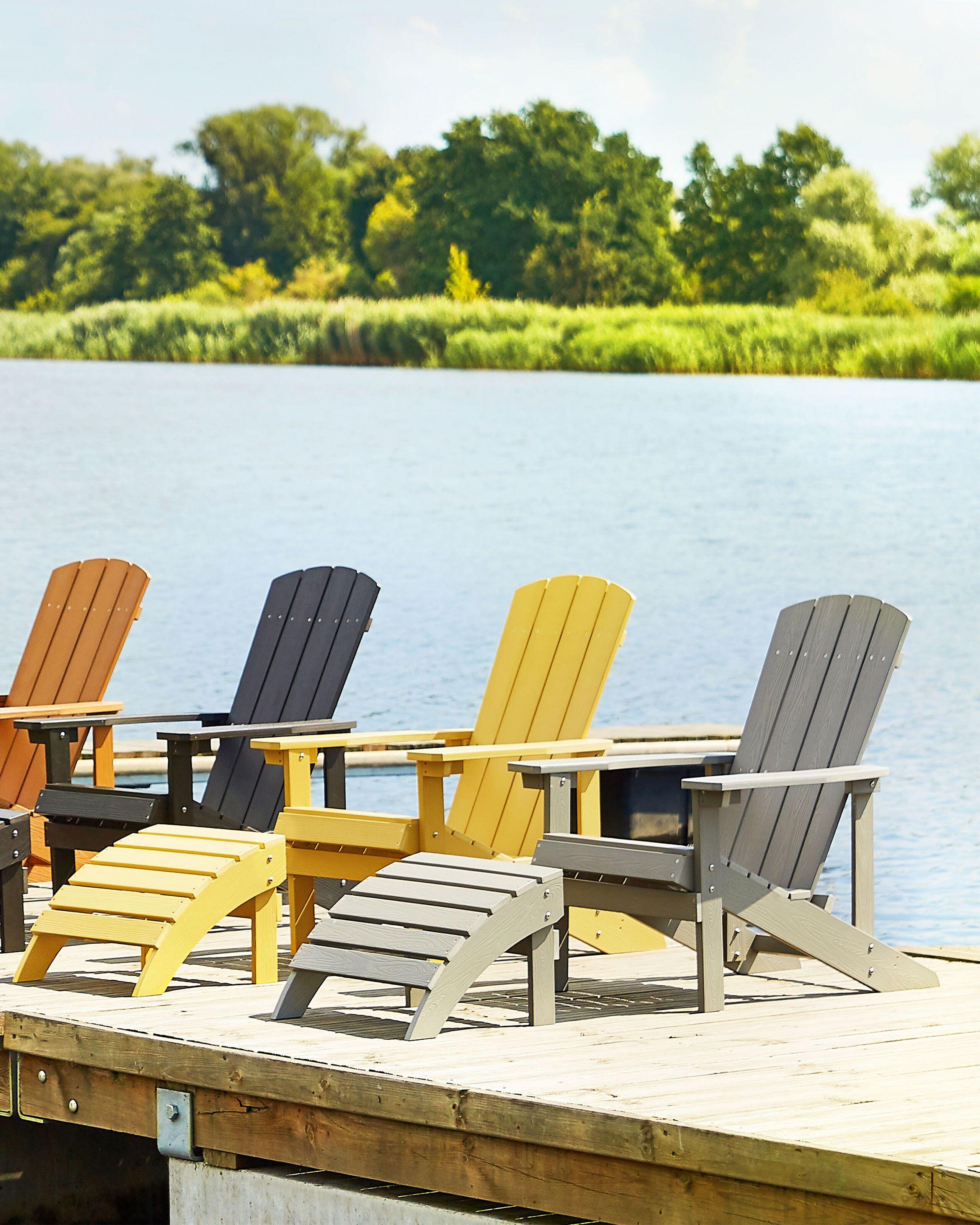 Beliani Sedia con poggiapiedi en Legno plastico Retrò ADIRONDACK  