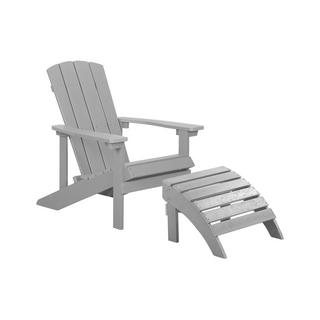 Beliani Chaise avec repose-pied en Bois synthétique Rétro ADIRONDACK  