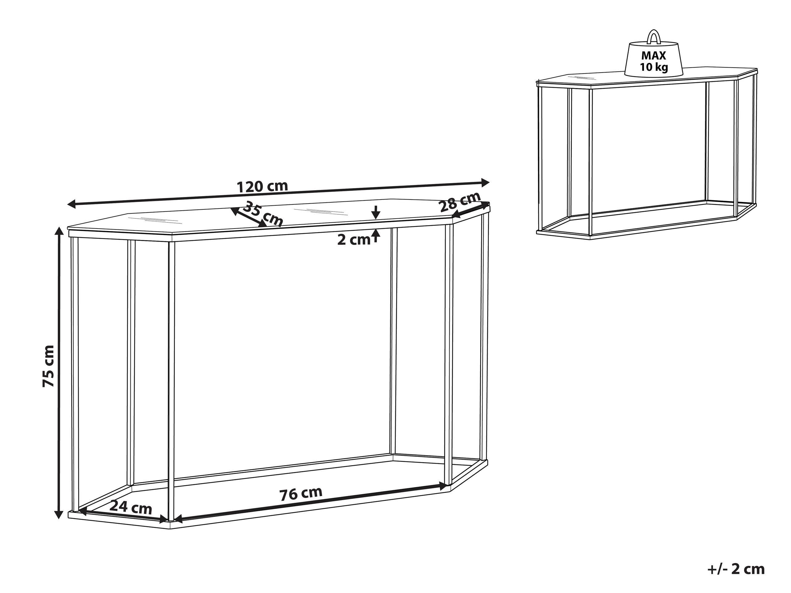 Beliani Konsolentisch aus Sicherheitsglas Modern PERRIN  