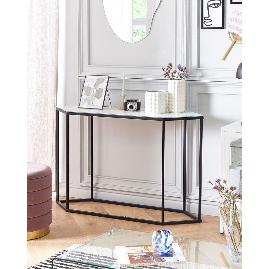 Beliani Tavolino consolle en Vetro temperato Moderno PERRIN  