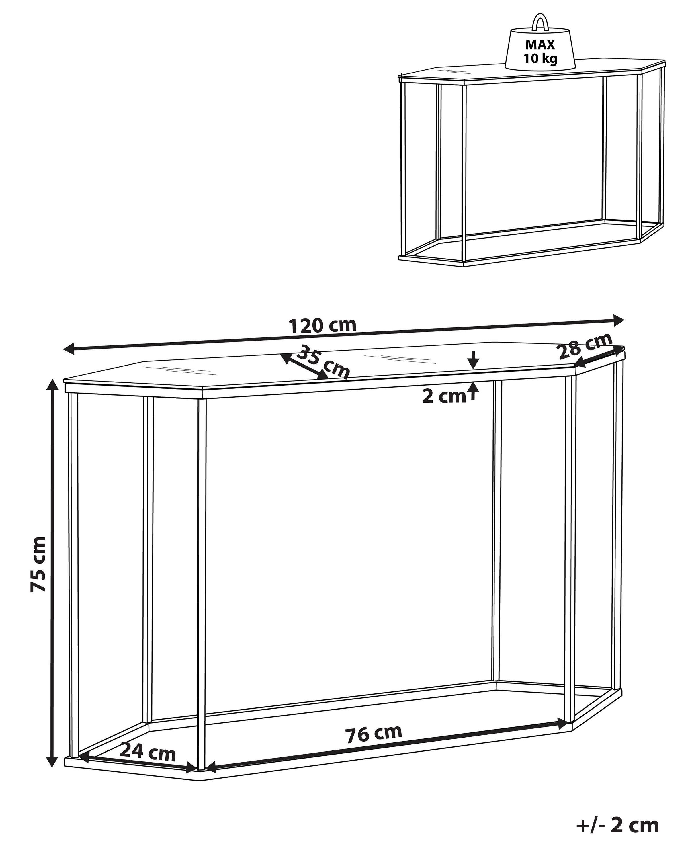 Beliani Konsolentisch aus Sicherheitsglas Modern PERRIN  