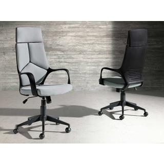 ANGEL CERDA Fauteuil de bureau pivotante en tissu gris clair et pvc noir  