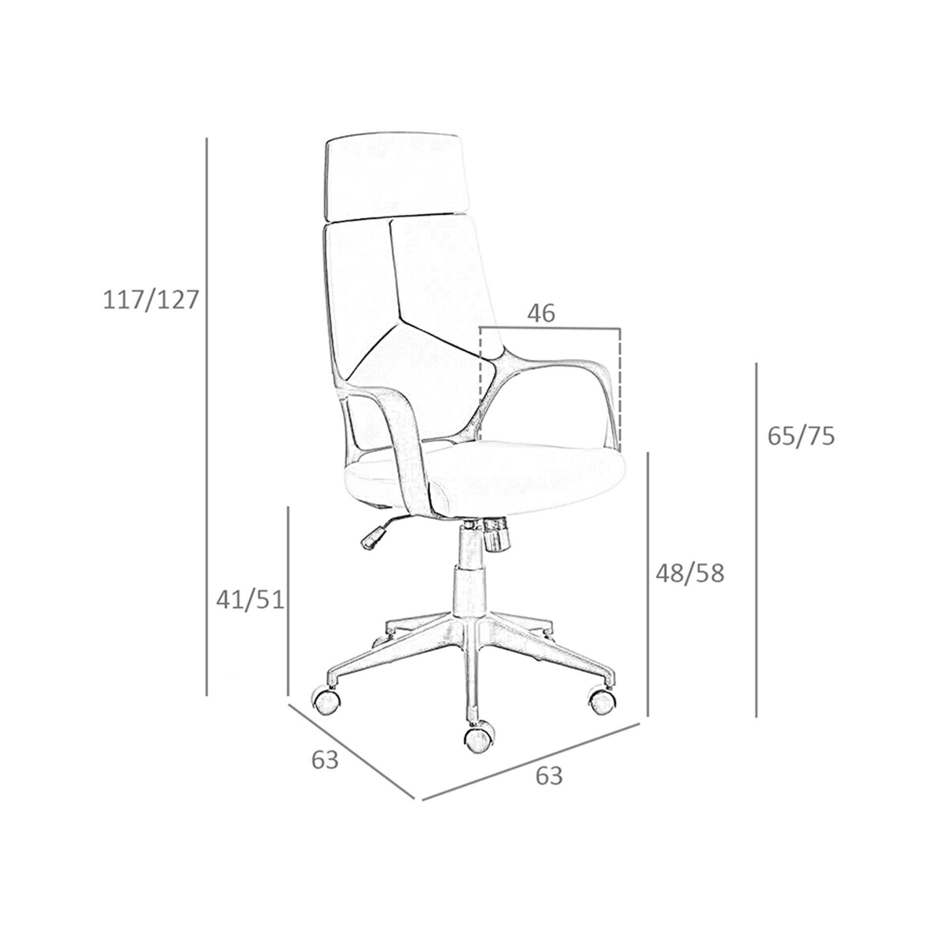 ANGEL CERDA Fauteuil de bureau pivotante en tissu gris clair et pvc noir  