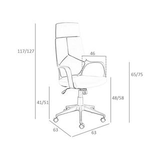 ANGEL CERDA Fauteuil de bureau pivotante en tissu gris clair et pvc noir  