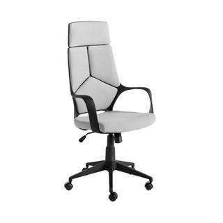 ANGEL CERDA Fauteuil de bureau pivotante en tissu gris clair et pvc noir  