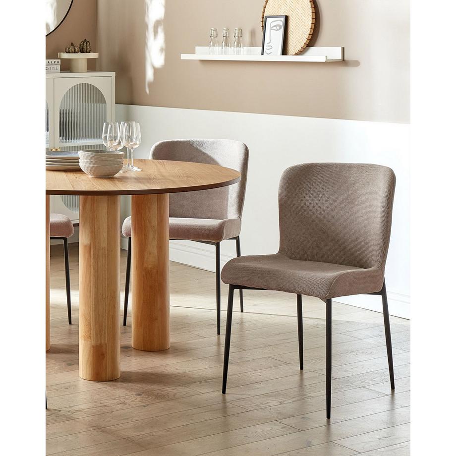 Beliani Lot de 2 chaises de salle à manger en Tissu Moderne ADA  