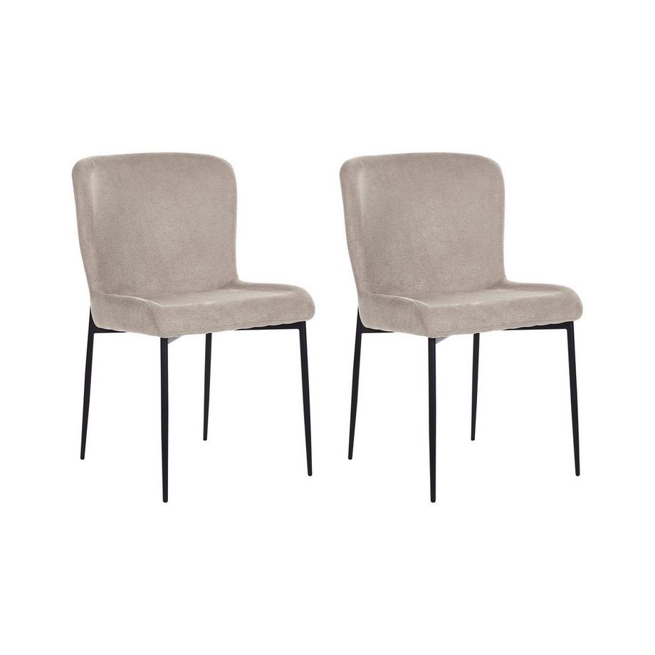 Beliani Lot de 2 chaises de salle à manger en Tissu Moderne ADA  