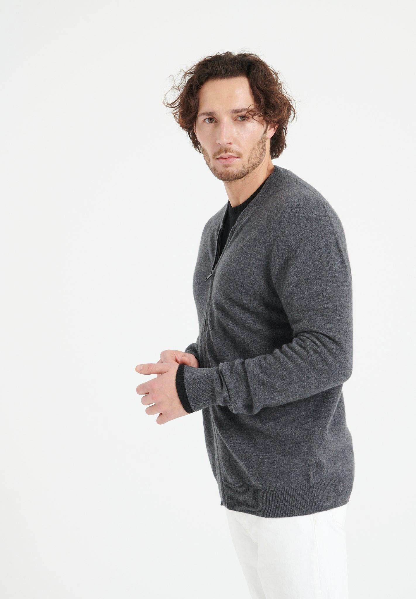 Studio Cashmere8  LUKE 10 Cardigan col bomber - 100% cachemire 